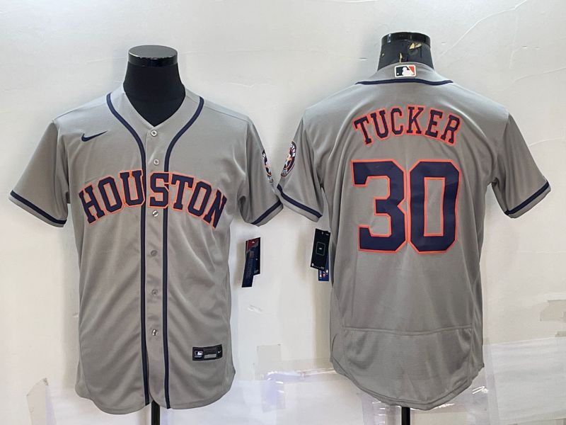 Men Houston Astros #30 Tucker Grey Elite Nike 2022 MLB Jerseys